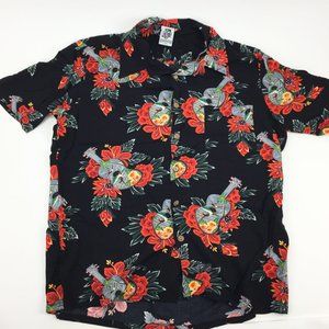 Kennington Shirt - Hawaiian Guitar, Men's Large Short Sleeve Button Down